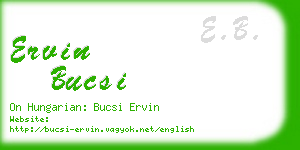 ervin bucsi business card